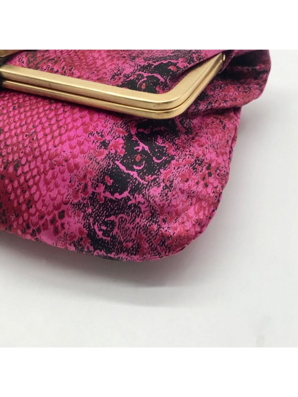 Jimmy Choo Pink Leather Python-Print Clutch - Picture 6 of 12
